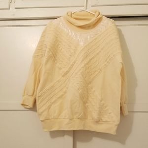 80s Capistrano Sport Cream Turtleneck Sweater 1X